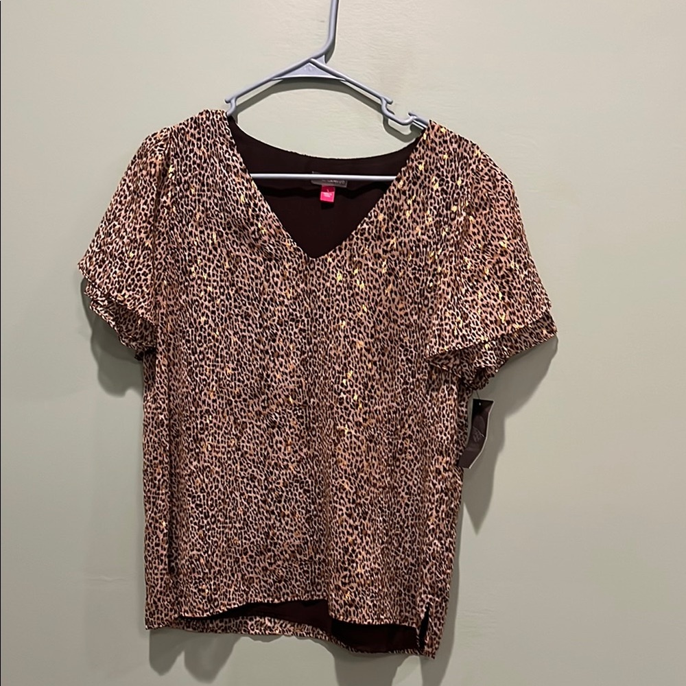 Leopard Print V-Neck Women's Top